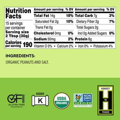 Once Again Organic Smooth Peanut Butter 16 oz (Pack of 6)