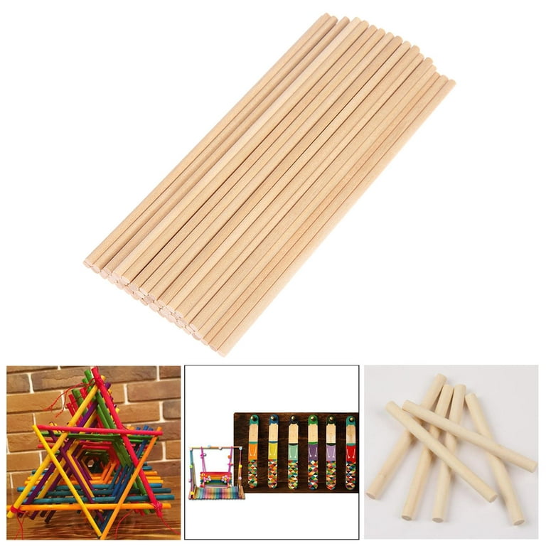 100Pcs Unpainted Wooden Dowel Rods Sticks- Hardwood Dowels - Craft Dowels  for Woodworking - for Model Building Games Kids Crafts Home Decor - 20cm 