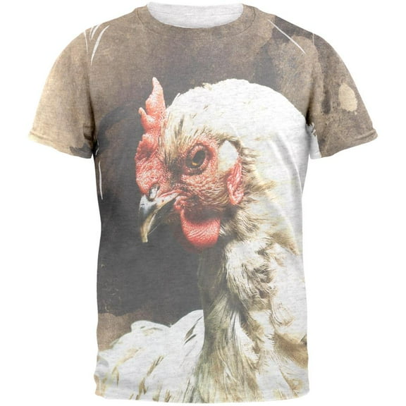 Queen Of The Barnyard Chicken Mens T Shirt Heather White MD