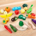 thumbnail image 4 of Pretend Toy Wooden Simulation Kitchen Play House Montessori Educational Toy For Children Kids Gift Cutting Fruit Vegetable Set, 4 of 7