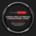 thumbnail image 3 of 1pcs Car Carbon Fiber Wear-Resistant Steering Wheel Cover Compatible with Mercedes-Benz W124 W203 W204 CITAN R CLASS SPRINTER V-CLASS VIANO, 3 of 5