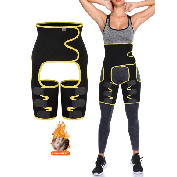 Entraîneur Taille Haute 3 en 1 pour Femmes, Tondeuse de Cuisses, Rehausse-Fesses, Ceinture Gainante en Néoprène, Soutien, Sauna, Entraînement, Mise en Forme