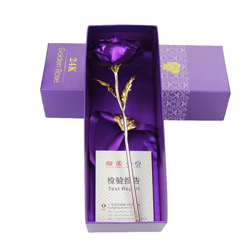 24K Gold foil LED Light Rose Dipped Flower Valentine's Day Mothers Xmas Gift USA 