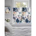 thumbnail image 3 of Vintage Blue Floral Bathroom Window Curtain, Farmhouse Watercolor Flower Butterflies Light Filtering Coffee Kitchen Curtains, Bedroom Living Room Curtains 2 Panel 84"x45", 3 of 6