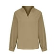 thumbnail image 5 of Fesfesfes Women Shirt New Fashion Women Spring Fall V-neck Long Sleeved Loose Shirt Tops Sweatshirt for Women L(US:8), 5 of 6