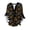 Gold, variant on WTOBBY Women's Halloween Printed V-Neck 3/4 Sleeve Casual Shirt Loose Fit Blouse Tunic Top with Asymmetrical Hem for Fall Holiday Party,Black L