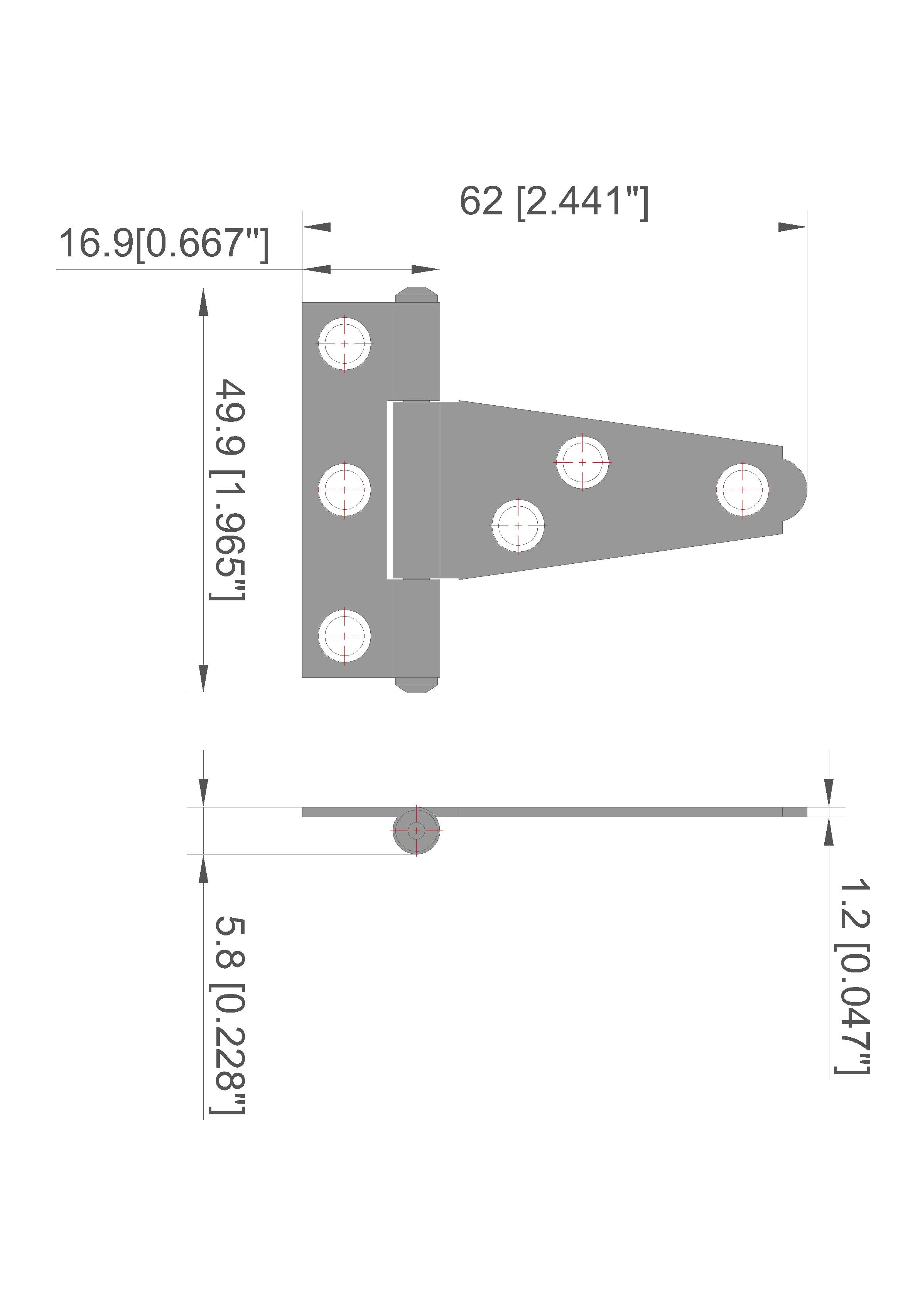 Hyper Tough 2 inch. Light Tee Hinge, Zinc Plated (2 Pack)