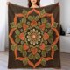 thumbnail image 4 of Manta de vellón con diseño de mandala indio, lujosa, cálida y acogedora, con diseño retro de flores, brújula, medallón, manta bohemia de 55 x 70 pulgadas para sofá, cama, decoración para el hogar,, 4 of 8