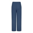 thumbnail image 5 of JFHHQ New 2025 Women's Solid Color Stretch Pants High-Waisted Slim Fit Office Formal Casual Trousers Navy M, 5 of 6
