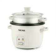 AROMA 4-Cups (Cooked) / 1Qt. Rice & Grain Cooker, White, New , ARC-302-1NG
