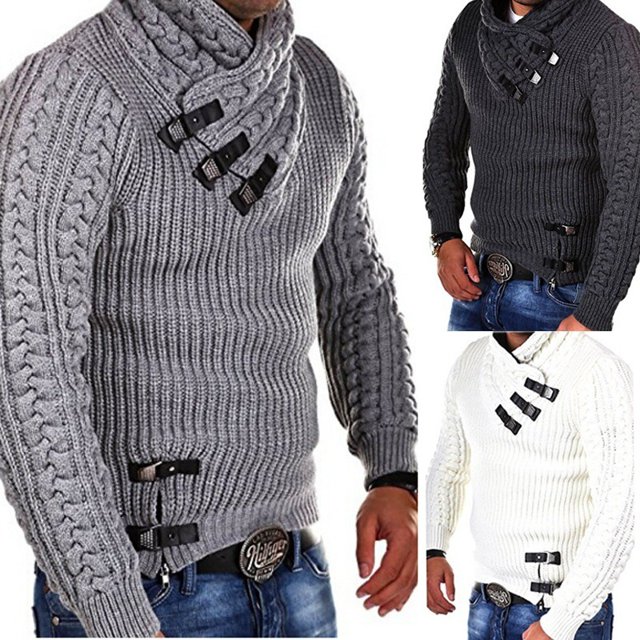 Suéter de otoño e invierno para hombre, jersey de punto de manga larga para hombre, jersey de talla grande europeo y americano para hombre