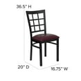 thumbnail image 2 of HERCULES Series Black Window Back Metal Restaurant Chair - Burgundy Vinyl Seat, 2 of 9
