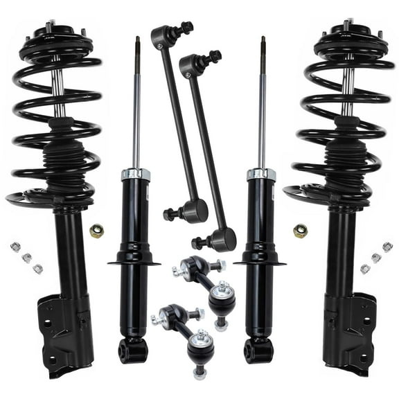 Detroit Axle - 8pc Struts Shocks Kit for Jeep 2007 2008 2009 Patriot Compass, 2 Front Struts with Coil Spring Assembly 2 Rear Shock Absorbers 4 Front Rear Sway Bars Replacement Suspension