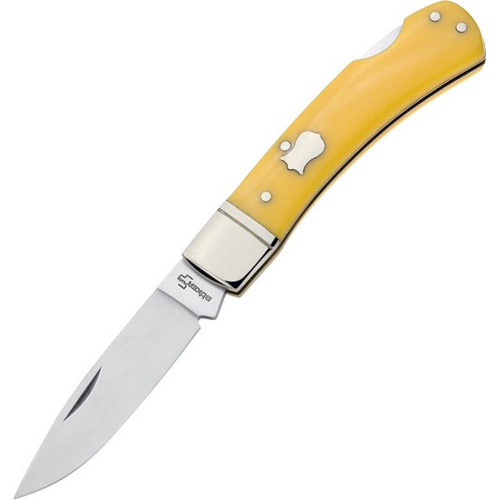 Boker Plus Vintage Series Yellow Lockback Folding Pocket Knife