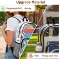 thumbnail image 6 of COEQINE Clear Backpack for School Girls PVC Transparent Backpack for Women Girls, 17 Inch Large See Through Book Bag Heavy Duty Daypack for Casual Sport Beach, Blue Butterfly Flower, 6 of 7