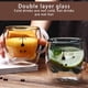 thumbnail image 5 of Advancent Taza de café de doble capa, oso, té, leche, jugo, vaso de cristal, Animal, transparente, aislamiento antiescaldado, vino para el Utensilios de cocina Verde oscuro, 5 of 6