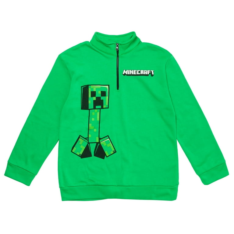 Minecraft Creeper Big Boys Fleece Half Zip Sweatshirt and Pants Set Little Kid to Big Kid