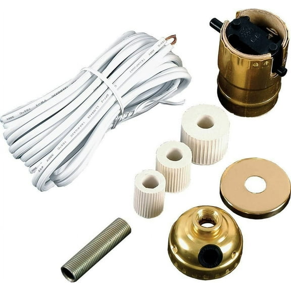 Creative Hobbies® Make A Lamp Wiring Kit for Wine, Oil, Liquor Bottle Lamp Conversion or Lamp Restoration DIY Repair, Unique Side Exit Socket Cap No Drilling Required…