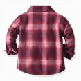 thumbnail image 7 of CAUYDY Kids Toddler Flannel Shirt Jacket Plaid Long Sleeve Lapel Button Down Shacket Baby Boy First Birthday Shirt Long Sleeve(L101-Pink,6-7 Y), 7 of 7