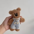 thumbnail image 3 of LLavero de peluche de oso pequeño para mujer y niña, colgante de mochila de dibujos animados, cadena anticaída, bonito llavero de coche, accesorios para bolso, 15cm, 3 of 5