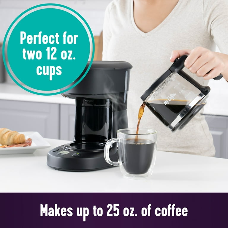 Mr. Coffee 5-Cup Programmable Coffee Maker, 25 oz. Mini Brew, Brew