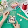 thumbnail image 3 of 2 cajas transparentes con tapa abatible de acrílico de 10 x 10 x 6 cm, cuadradas, organizadoras de polvo para regalos, joyas, recuerdos de fiesta y manualidades., 3 of 5