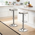 thumbnail image 2 of Backless Metal Bar Stools Set of 2, 360 Swivel Round Bar Stool, Adjustable Counter Height Chair for Kitchen Island,Cafe,Dining Room Stool(Silver), 2 of 8