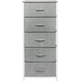 thumbnail image 6 of Sorbus Nightstand Dresser with 5 Drawers - Tall Storage Tower Unit Organizer for Bedroom, Hallway, Closet, College Dorm - Chest Drawer for Clothes, Steel Frame, Wood Top, Easy Pull Fabric Bins (Grey), 6 of 7