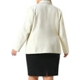 thumbnail image 4 of DARING DIVA Women's Plus Tweed Blazers Work Office Blazer Jackets Beige 1X, 4 of 6