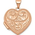 thumbnail image 1 of 14K Rose Gold 18mm Scrolled Love You Always Heart Locket (24 X 18.6) Made In China xl664, 1 of 5