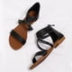 thumbnail image 4 of Sandalias planas romanas de verano con puntera abierta sandalias de playa con tiras zapatos para caminar para mujer, 4 of 7
