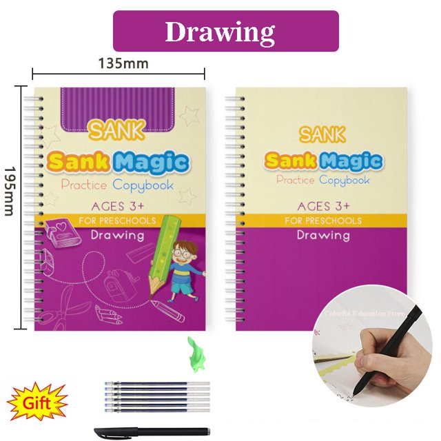 Cuaderno de práctica mágica árabe reutilizable para niños, Bloc de palabras del alfabeto árabe, ranura de escritura, caligrafía para niños, palabra de bebé