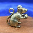 thumbnail image 4 of Solid Brass Mouse Figurine Statue Animal Figurines Toys Home Desktop Decoration, 4 of 5