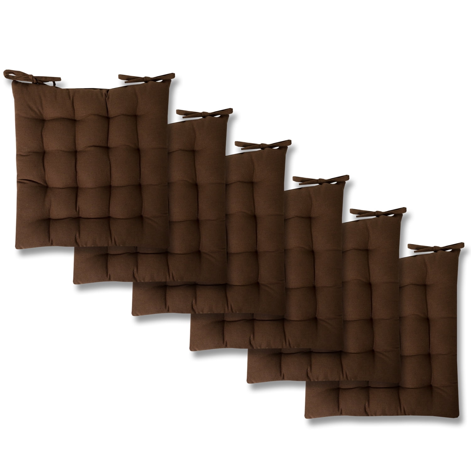 Chair Pad Cushion Tufted Cotton Cover 16" x 16" 6 Pack