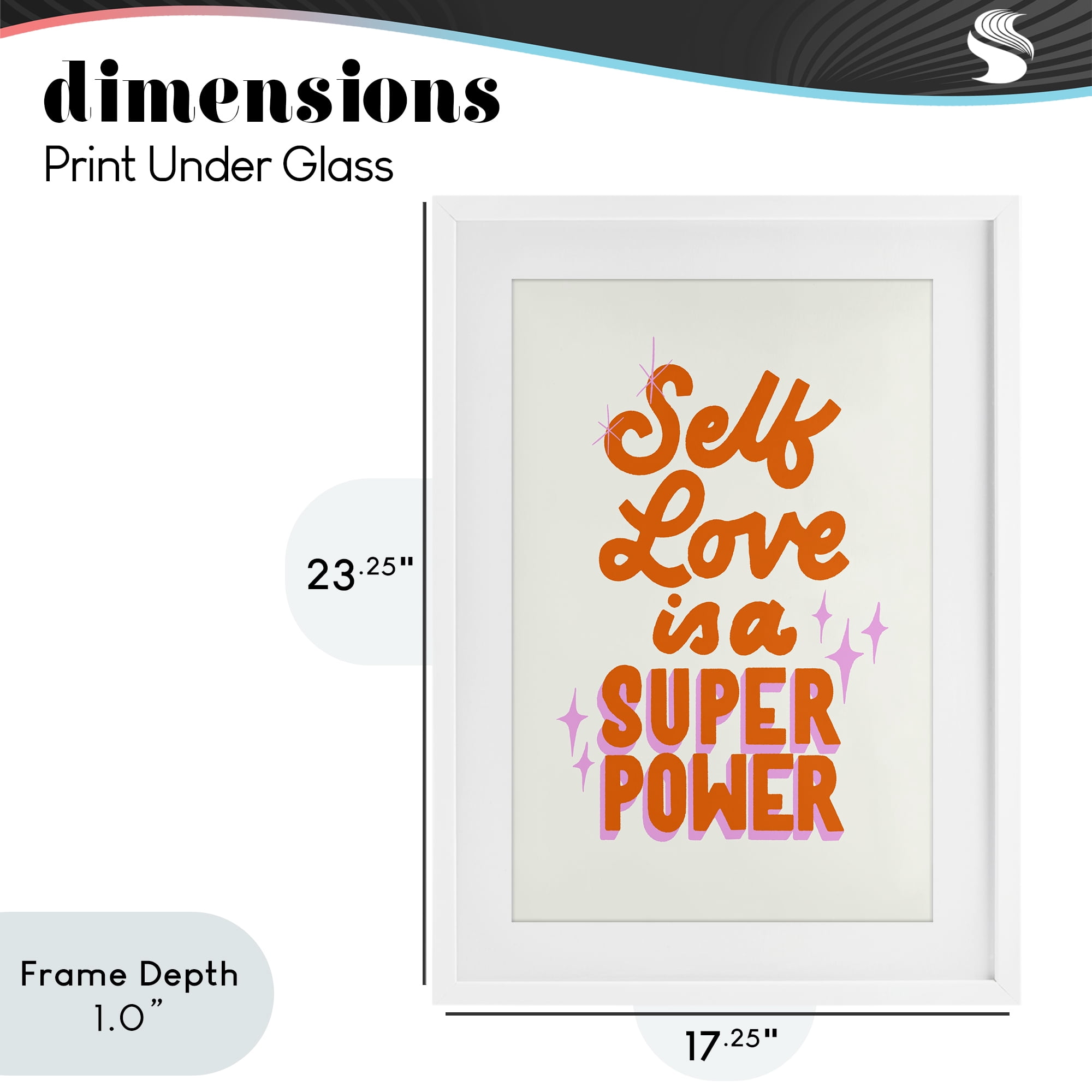 Stupell Industries Self Love Is Superpower White Framed Print Under Glass, design by Indira Prieto | IndySign