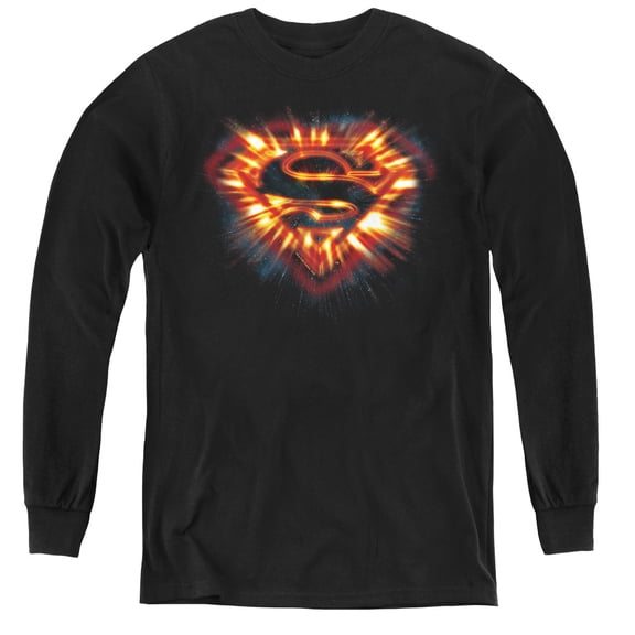 Superman - Space Burst Shield - Youth Long Sleeve Shirt - X-Large