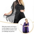 thumbnail image 2 of Sonducket Bufanda brillante Sexy de lujo, hilo fino, borla de encaje hueco largo, capas de boda brillantes exquisitas, bufandas portátiles Ropa, zapatos y accesorios Miscelánea Violeta, 2 of 6