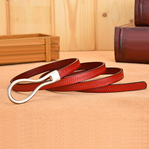 Cinturón de Cuero Perfecl Para Mujeres y Niñas Rojo 100-110 cm