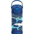 thumbnail image 1 of Thermos Kids Vacuum Insulated Funtainer Water Bottle with Flip Up Straw, 355ml, Sharks, 1 of 7