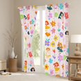 thumbnail image 3 of Feelyou Princess Blackout Curtains Set of 2 (52x84 Each), Groovy Floral Window Curtains, 3 of 6