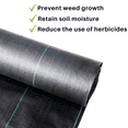 thumbnail image 3 of JM Gardens 10 ft x 300 ft Weed Barrier, Black Landscape Fabric, Weed Control Mat, 3.5 oz, 3 of 5