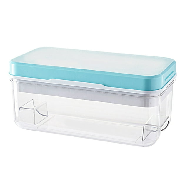 Bandeja para cubitos de hielo con tapa y recipiente, 32 bandejas de hielo para congelador, bandejas para cubitos de hielo para congelador con 1 bandeja, recipiente, tapa y pala para hielo,