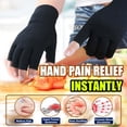 thumbnail image 2 of 2 Pairs Fingerless Arthritis Gloves for Women Men, Hand Compression Gloves for Relieve Pain from Carpal Tunnel, Rheumatoid, Osteoarthritis, RSI, Support Typing (Medium, Pure Black1+Purple1), 2 of 6