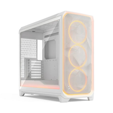 Fractal Design Meshify 3 XL Ambience Pro RGB E-ATX Full Tower PC Case -  White Chassis with Clear TG Side Panel