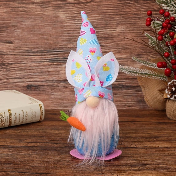 Weloille Standing Easter Gnome Doll Colorful Ear Pointed Hat Dwarf Standing Decoration