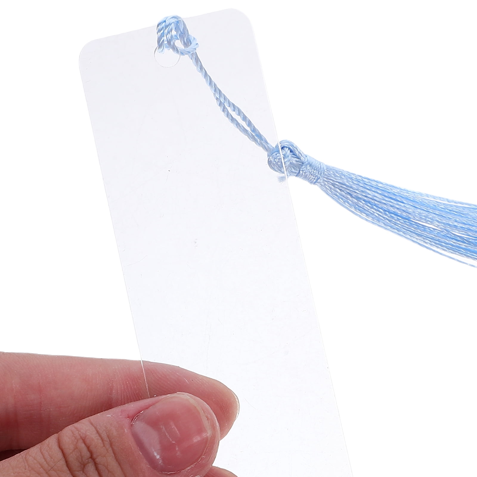 OUNONA Clear Acrylic Bookmark Set with Tassels, Transparent Bookmarks for Home, School, Office Reading and