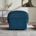 thumbnail image 5 of Velvet Swivel Accent Chair with 360-Degree Rotation, Soft Upholstered Pumpkin-Shaped Seat on Sturdy Metal Base for Living Room, Bedroom or Office, 5 of 9