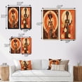 thumbnail image 4 of Designart "Retro Graphic African Goddess in Earth Tones IV" African American Woman Wall Art Set Of 2 - Glam Brown Canvas Set For Living Room Decor, 4 of 6