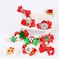 thumbnail image 2 of ziyahi Kids Hairbows Girl Christmas Bow Clips Coiffure Enfants Pinces à Cheveux de Noël, Paillettes Rouges Animal, 2 of 8