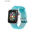 thumbnail image 2 of BadPiggies Soft Silicone Glitter Sport Strap Replacement Band for Apple Watch 38mm 40mm 42mm 44mm iWatch Series 7 6 5 4 3 2 1, 2 of 8